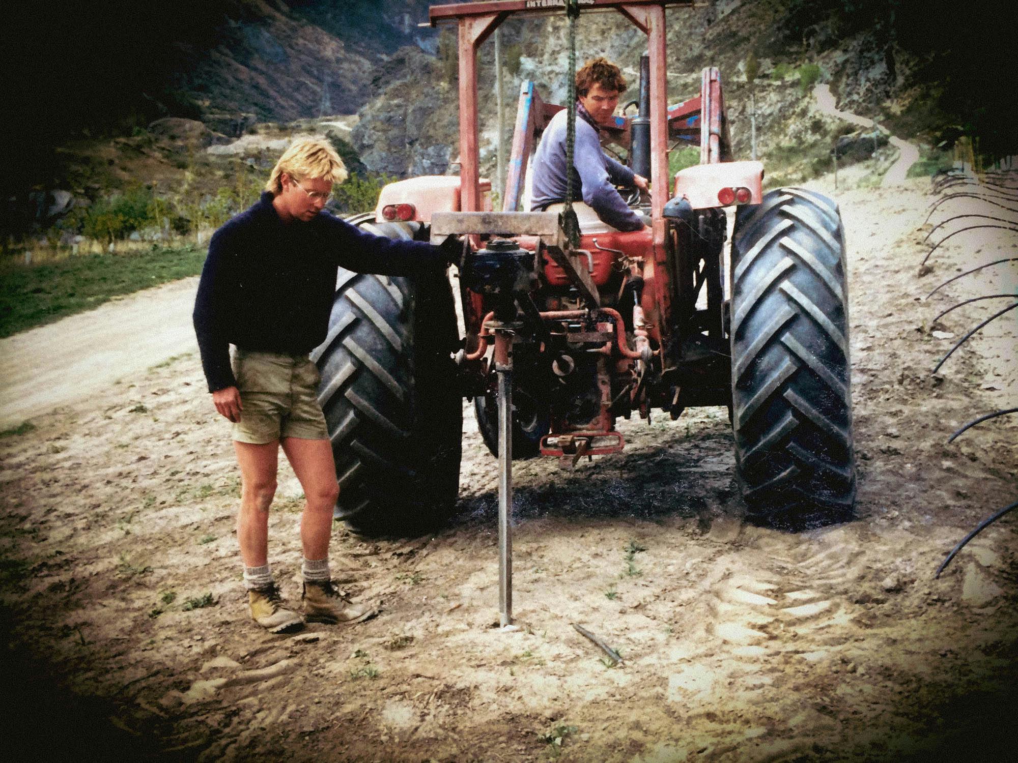 Putting in the screw anchors, 1987